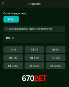deposits 670BET